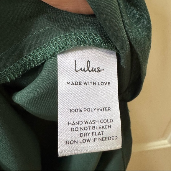 NWT Lulus Fall In Love Green Satin Midi Wrap Dress Small - Picture 10 of 11